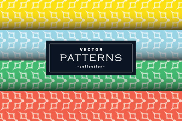 Abstract Seamless Geometric Patterns Set
