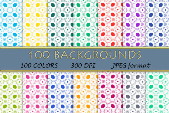 Exploring the World of 100 Geometric Patterns-100 and Digital Papers in 100 Colors
