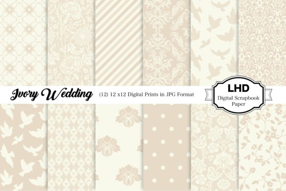 Ivory Wedding Digital Paper Pack