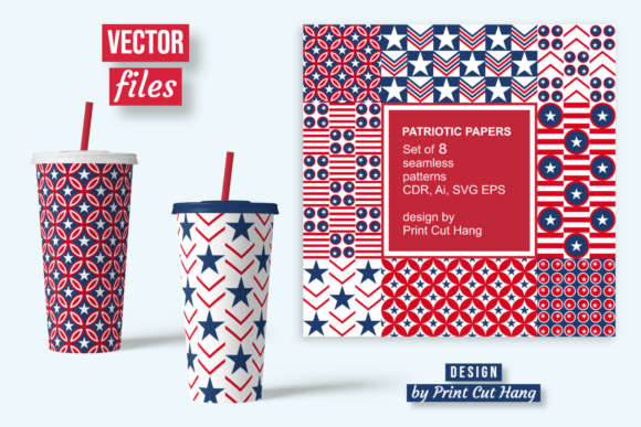Patriotic Patterned Papers for Creative Projects