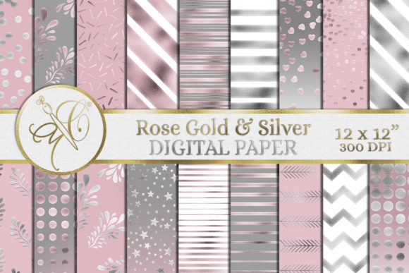 Rose Gold and Silver Digital Paper: A Versatile Resource for Creative Projects
