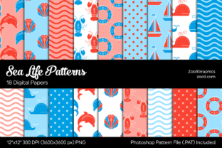 Sea Life Red and Blue Digital Papers: A Versatile Resource for Creative Projects