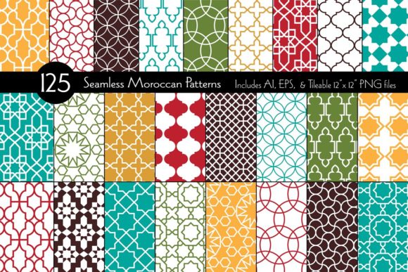Seamless Moroccan Pattern Bundle: A Creative Resource for Designers and Enthusiasts
