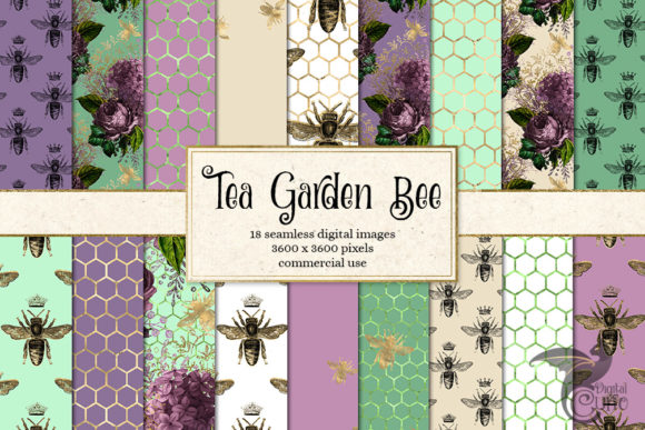 Tea Garden Bee Digital Paper: A Versatile Resource for Creative Projects